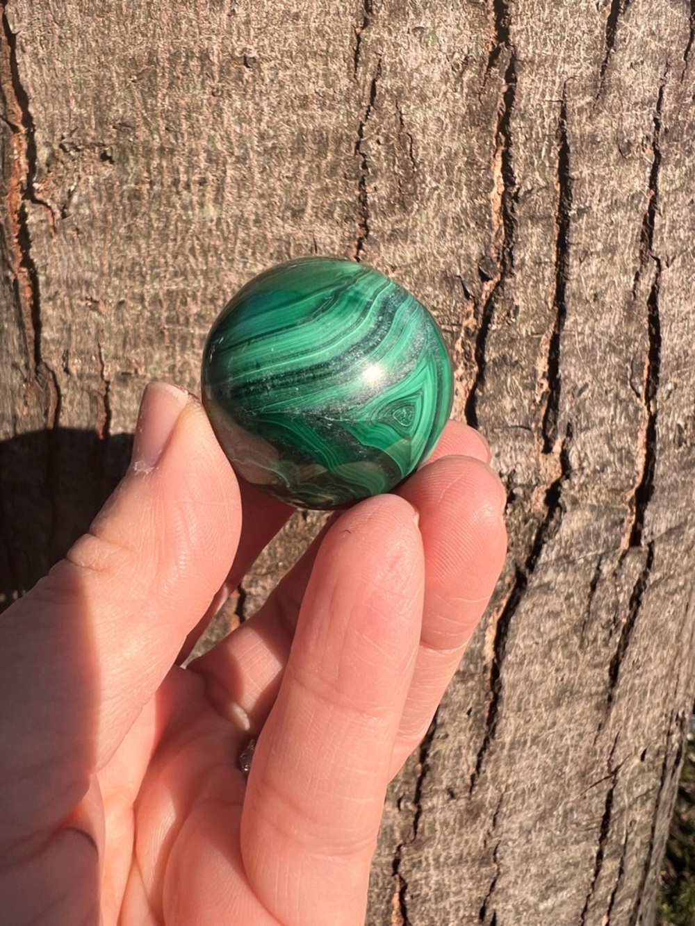 Malachite (3) Sphere | crystal ~ reflective
